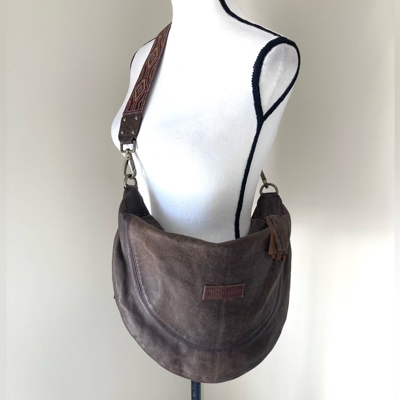 Sundance Brown Leather Saddle Bag Handbag - Picture 2 of 15